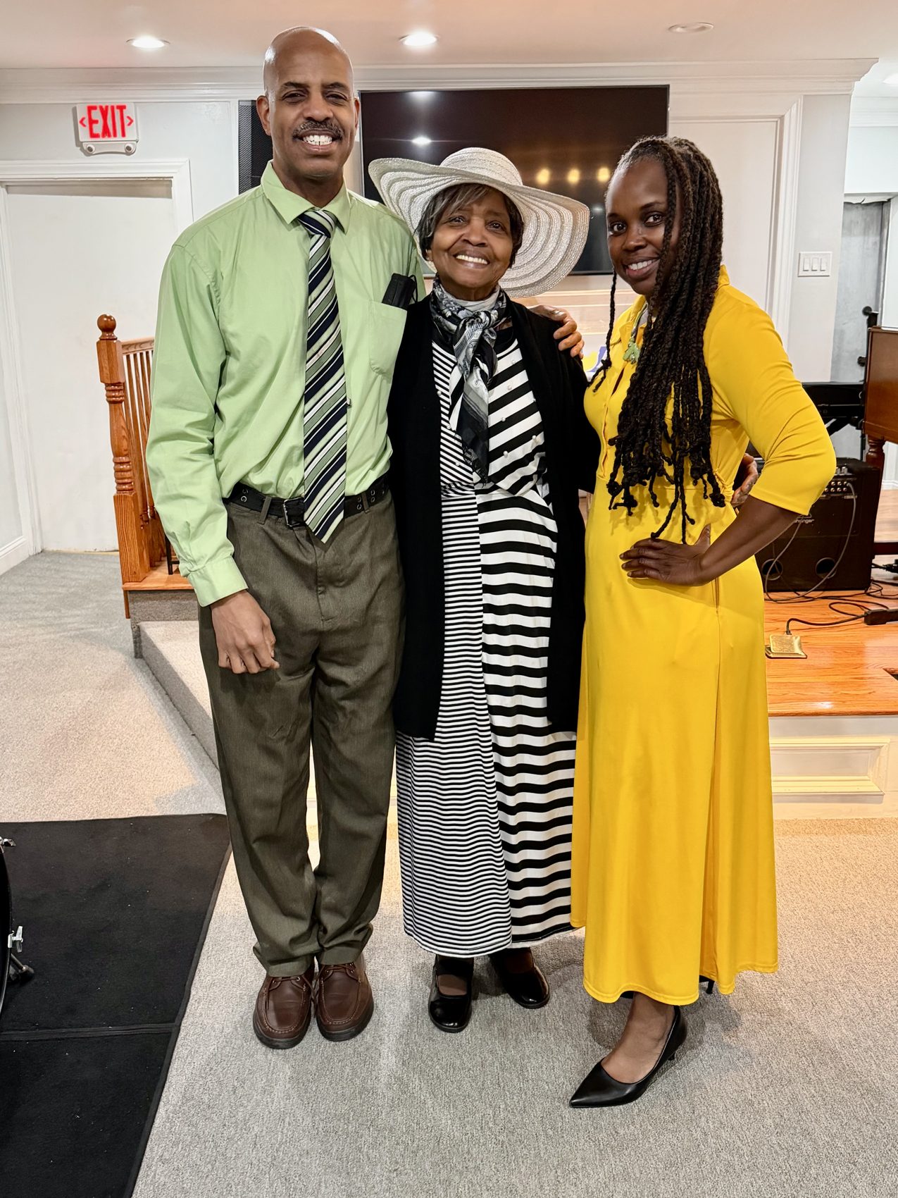 Church members dressed for celebration